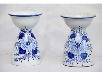 Delft Style Candle Holders