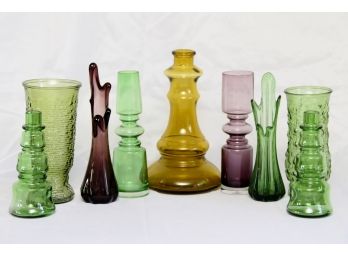 Assortment Of Vintage Colored Glass