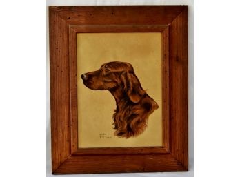 19x23 Wood Framed 'Irish Setter' Dog