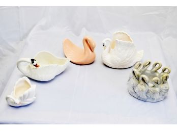 Assortment Of Swan Figurines