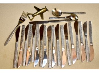 Vintage United Airlines Metal Flatware With Other Airline Pieces- Pre 9/11