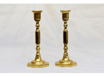 Pair Of Vintage Brass Candle Sticks