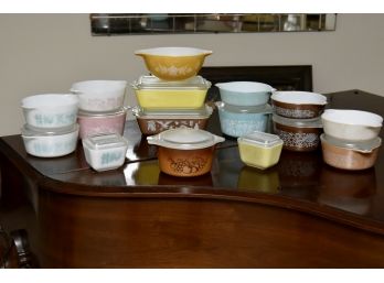 Collection Of Vintage Pyrex And Lids
