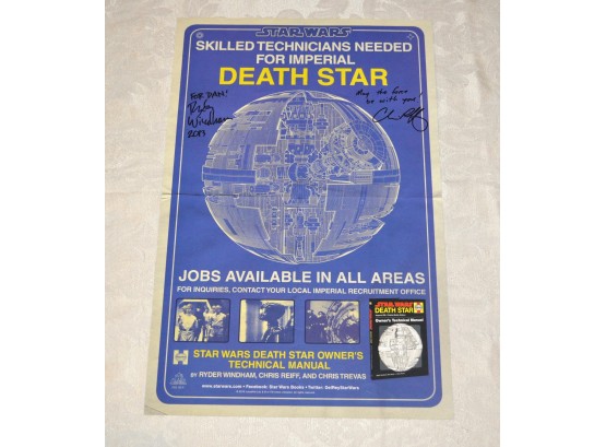 Double-Sided Star Wars Poster Signed By Ryder Windham And Chris Reiff