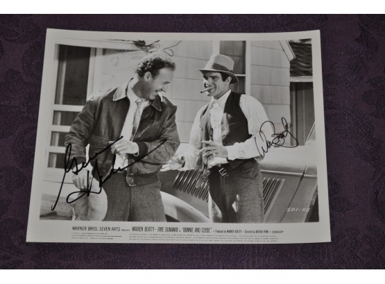 Warren Beatty And Gene Hackman 'Bonnie And Clyde' Autographed 8x10 Photo With COA