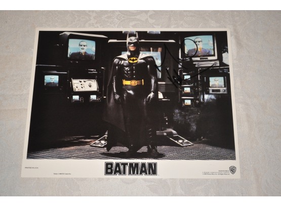 Michael Keaton Autographed Batman 11x14 Lobby Card With COA