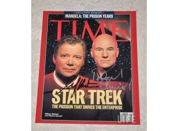 William Shatner And Patrick Stewart 'Star Trek' Signed Time Magazine Cover