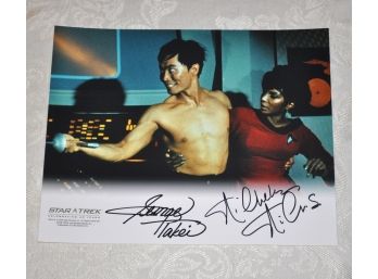 George Takei And Nichelle Nichols 'Star Trek' Signed 8x10 Photograph With COA