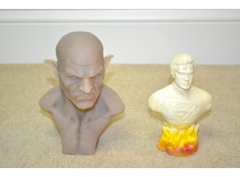 Lot Of 2 Busts 'Ojore' By Jon Shelley And Superman