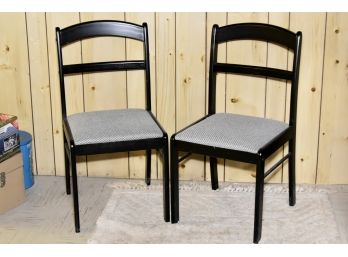 Pair Of Modern Black Dining Chairs