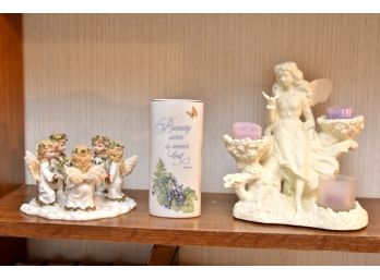 Beautiful Ceramic Angel Candle Holders