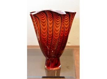 Gorgeous Deep Red Freeform Vase