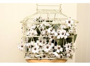 Floral Decorated Wire Birdcage