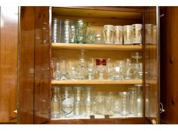 Kitchen Cabinet Pot Luck With Glassware