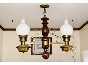 Vintage Double Oil Lamp Chandelier