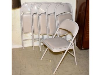 Set Of 6 Cushioned Metal Folding Chairs