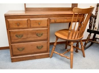 Gorgeous Maple Desk With Chair- Desk Measures 48x19x29