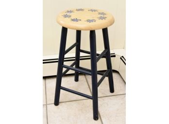 Wooden Hand Stenciled Country Stool