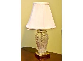 Vintage Crystal And Brass Petite Table Lamp