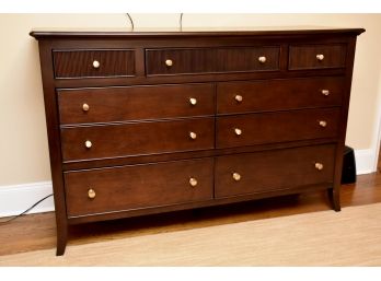 Stanley Furniture 9 Drawer Polished Sable Dresser 66 X 21 X 41