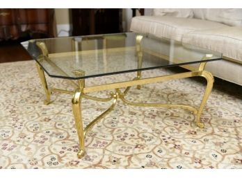 Brass And Beveled Glass Coffee Table 36 X 36 X 16