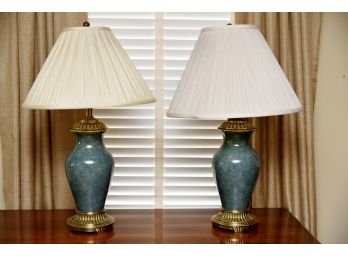 Pair Of Lovely Painted Table Lamps
