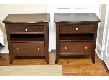 Pair Of Stanley Furniture  Polished Sable Night Stands 28 X 18 X 31