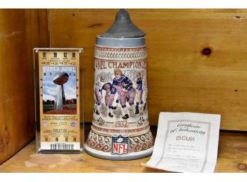 Superbowl Ticket And NFL Stein