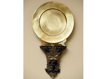 Beautiful Wall Sconce With Gold Charger Plate And Plate Stand