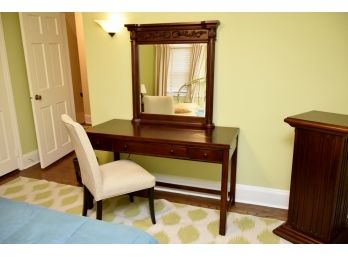 Desk With Mirror And Chair
