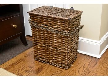 Wicker Covered Laundry Basket 18 X 13 X 21