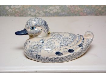 Ceramic Blue And White Duck