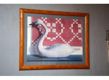 Duck And Quilt Framed Art 30 X 24