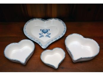 Nesting Ceramic Heart Dish Set