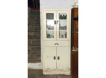 Vintage Tall Metal Kitchen Cabinet -29 X 12 X 68- For Restoration