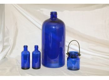 Vintage Cobalt Blue Medicine Bottles