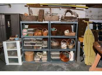Tremendous Assortment Of Crafting Supplies And Baskets With Shelving