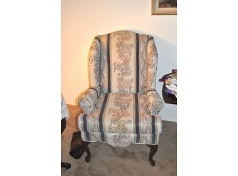 Custom Fabric Wing Back Side Chair- Matches Sofa Pattern