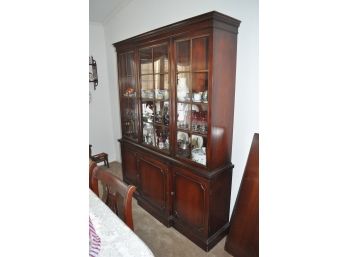Vintage Cherry Wood China Cabinet