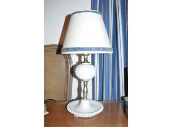 Pair Of Matching Milk Glass Lamps With Shades