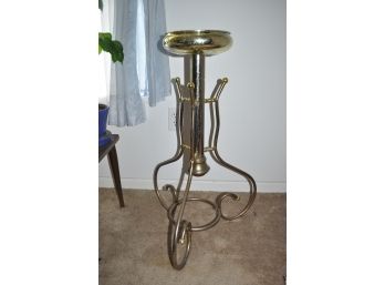 Gold Colored Bent Metal Plant Stand