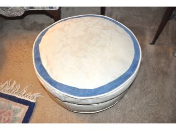 Blue And White Hassock