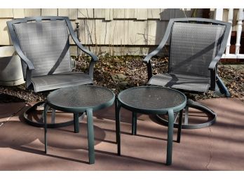 Pair Of Hampton Bay Outdoor Chairs With Side Table