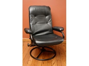 Black Reclining Side Chair With Swivel Base