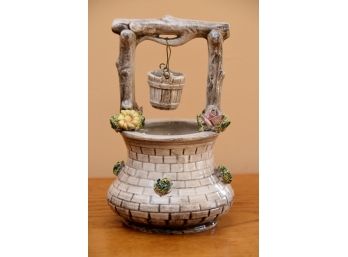 LARGE CAPODIMONTE PORCELAIN WISHING WELL, MADE IN  Italy