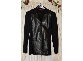 Ann Klein Womans Balck Leather Jacket Size Medium