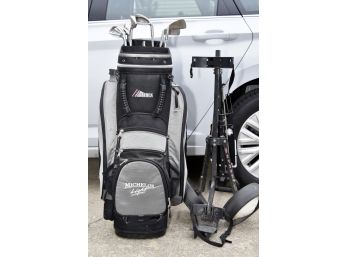 Golf Bag With Clubs And Cart