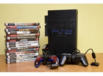 Playstation 2 With Games And Controllers
