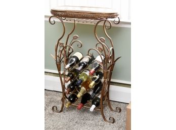 Painted Aluminum Wine Rack With Contents