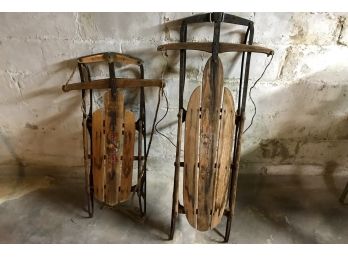 Antique Freedom Flyer Wooden Sleds